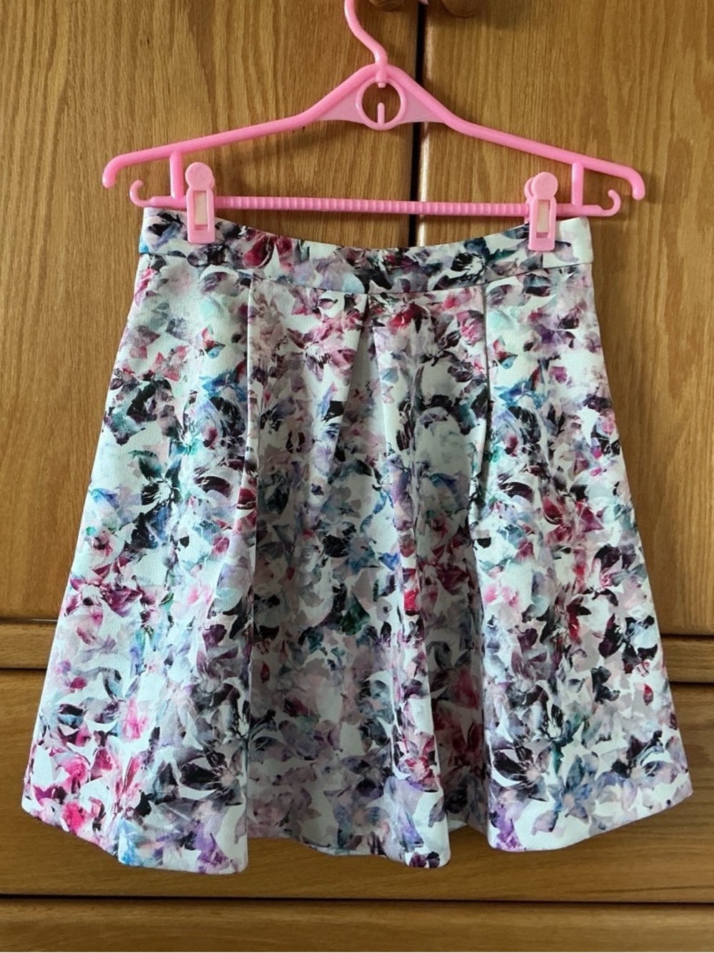 Ever New White Skirt with Pink, Blue & Purple Floral Print